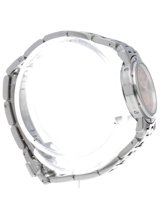 Hermes Clipper Watch SS Pink Polished